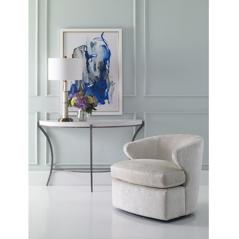 Scoop Swivel Barrel Chair, Libby Linen