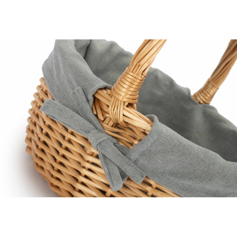 Brambly Cottage Wicker Gift Basket Shopper with Lining, Grey