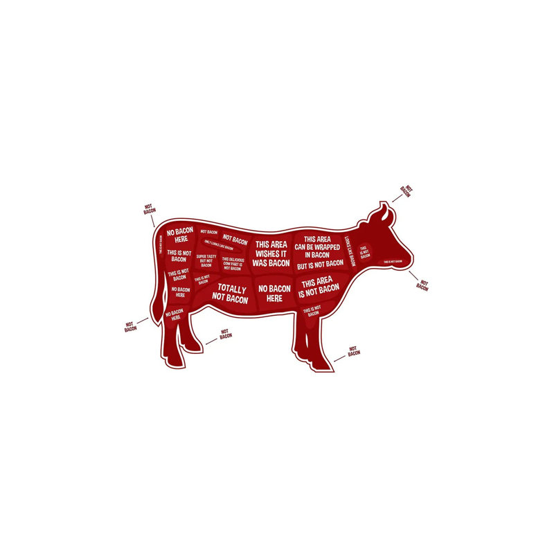 Pas du bacon - Vache, H 18 po x l 26 po x P 1,5 po