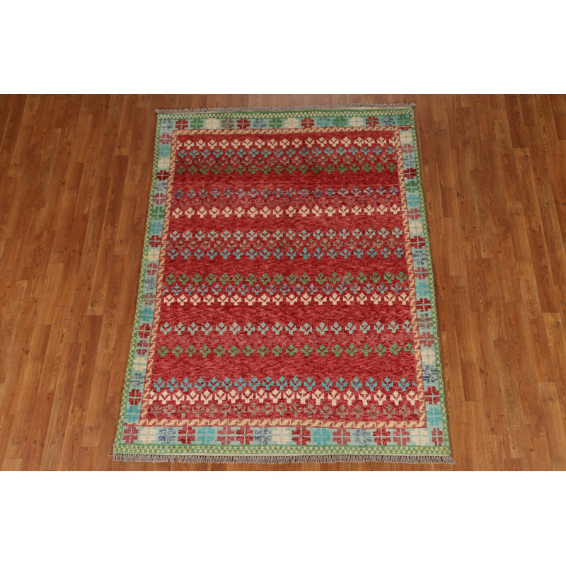 Tapis unique en laine rose 4 pi 11 po x 6 pi 6 po One Age