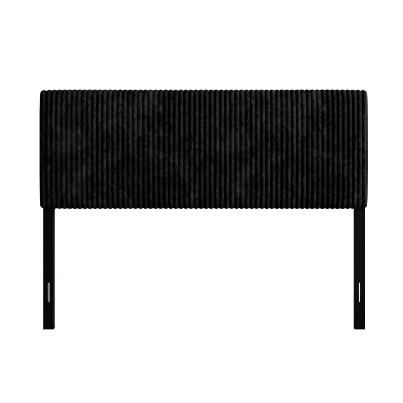 Romney Queen Upholstered Headboard, Black, Queen