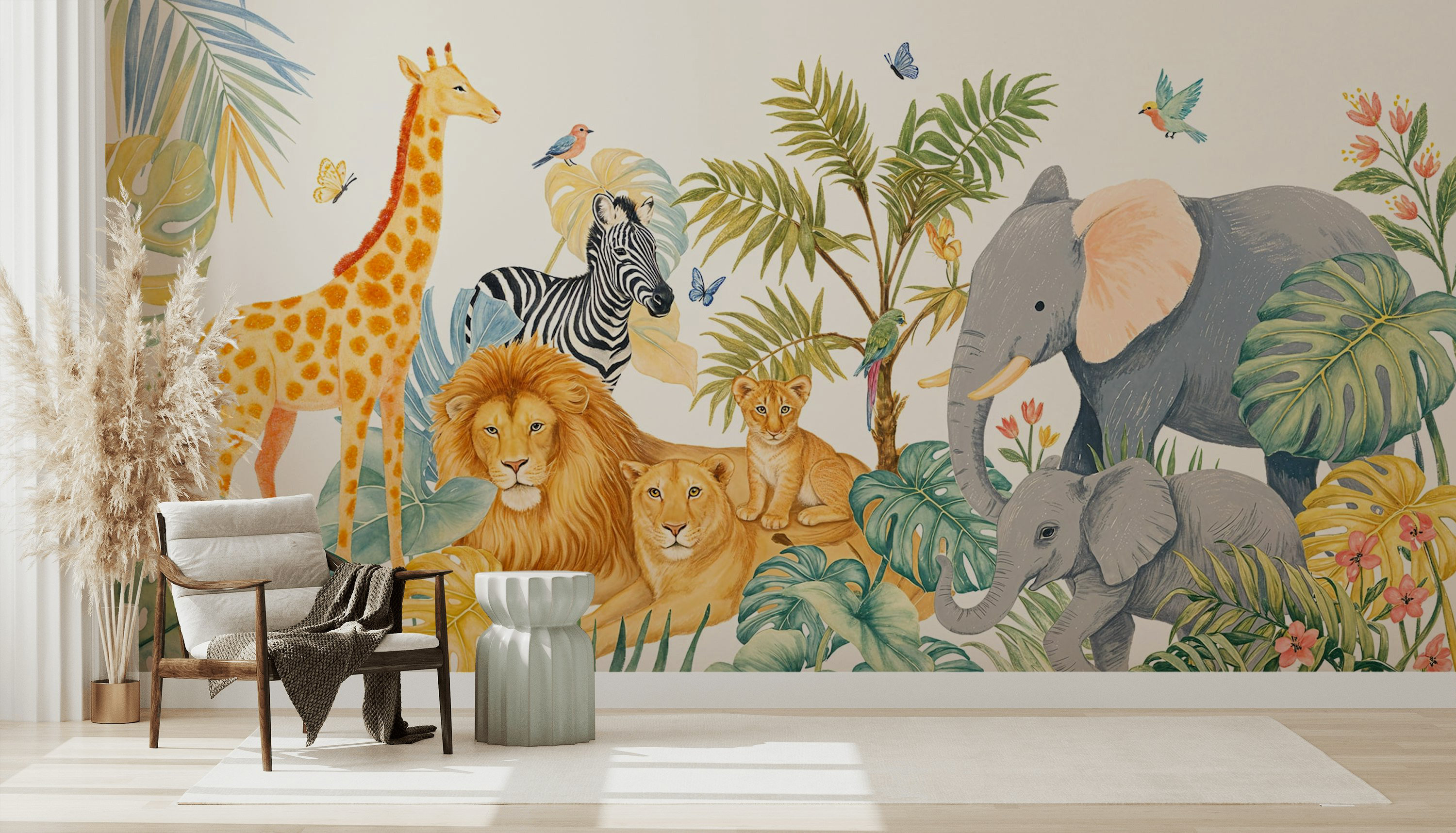 Lark Manor Tropical Jungle Wallpaper Animals Nature Wall Mural ...