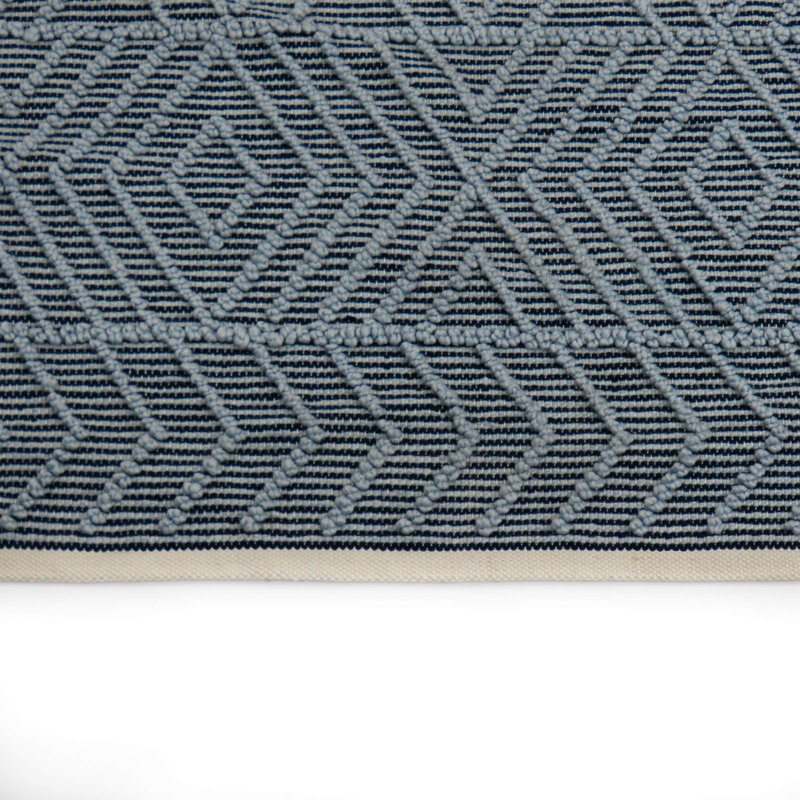 Tapis d'extérieur tissé à la main, bleu marine, Rectangle 4 pi x 6 pi