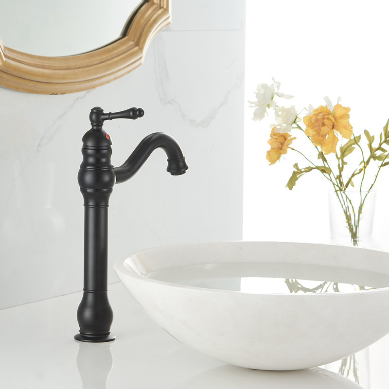 Waterfall Single Hole Single-Handle Vessel Bathroom Faucet, Matte Black