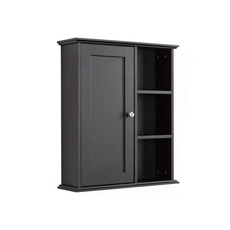 Armoire murale de salle de bain 23,6 po, Noir