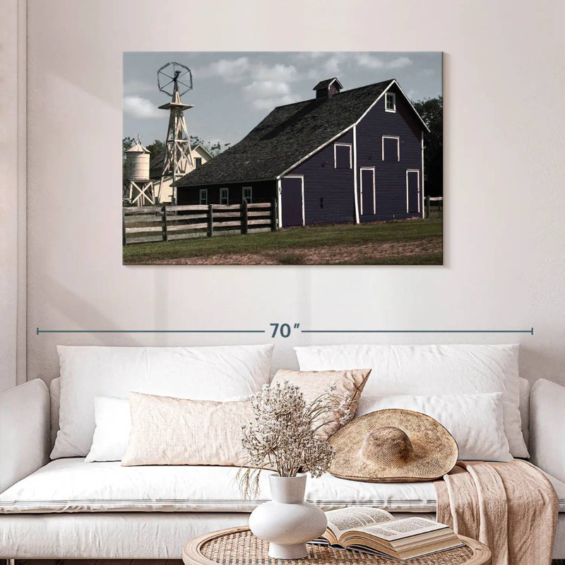 Lilie Blue Barn, 30" H x 45" W
