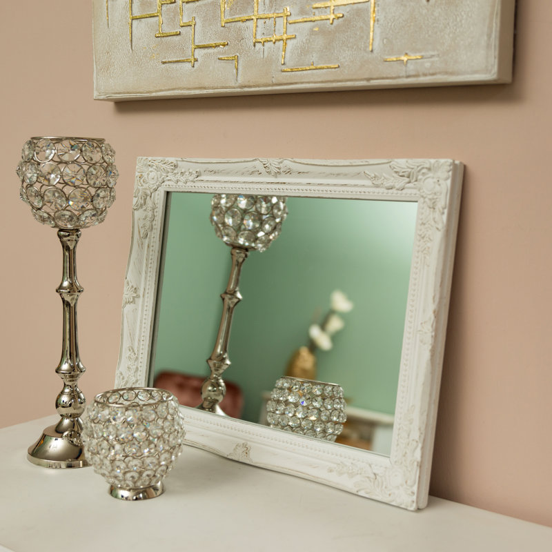 Dan Wood Flat Wall Mirror, White