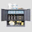 Armoire de rangement murale grise H 30,86 po avec porte, armoire à outils flottante, tablettes amovibles, charnière à ouverture lisse en acier pour les cuisines, les sous-sols, les entrepôts, assemblage simple,