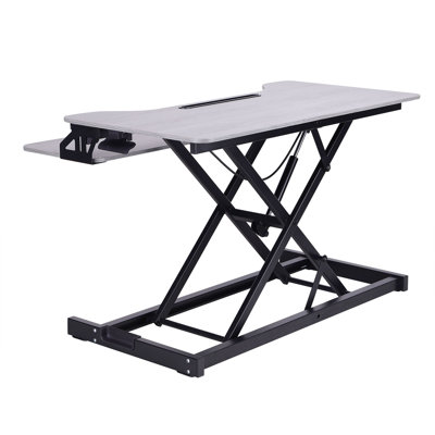  Convertisseur de bureau debout à hauteur ajustable 46 po avec plateau pour clavier et 3 tapis antifatigue