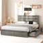 Base de lit grand avec rangement et tête de lit (4 tiroirs de rangement sur le corps du lit + éclairage DEL)-762769567