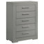 Commode de chambre à coucher à 5 tiroirs gris Rodrigue-106920930