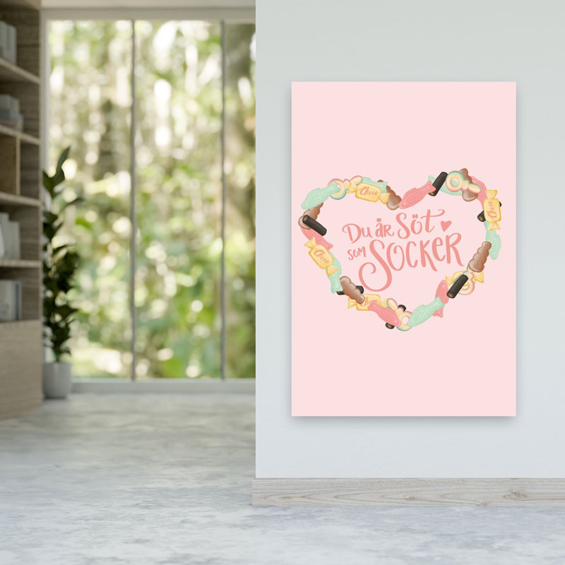 Sweet As Sugar Heart Contemporary Fish Wall Art Print by Aminah Eleonora - Wrapped Canvas Print, 152.4cm H x 101.6cm W