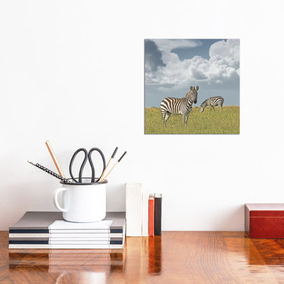 Colour Zebra Duo by Klaus Tiedge - Print on Canvas