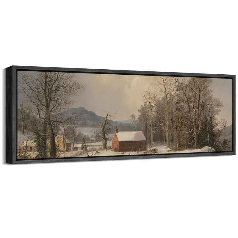 «Rustic Countryside Countryside Snow Winter Homestead Serenity», reproduction d'art sur toile, H 20 po x l 60 po