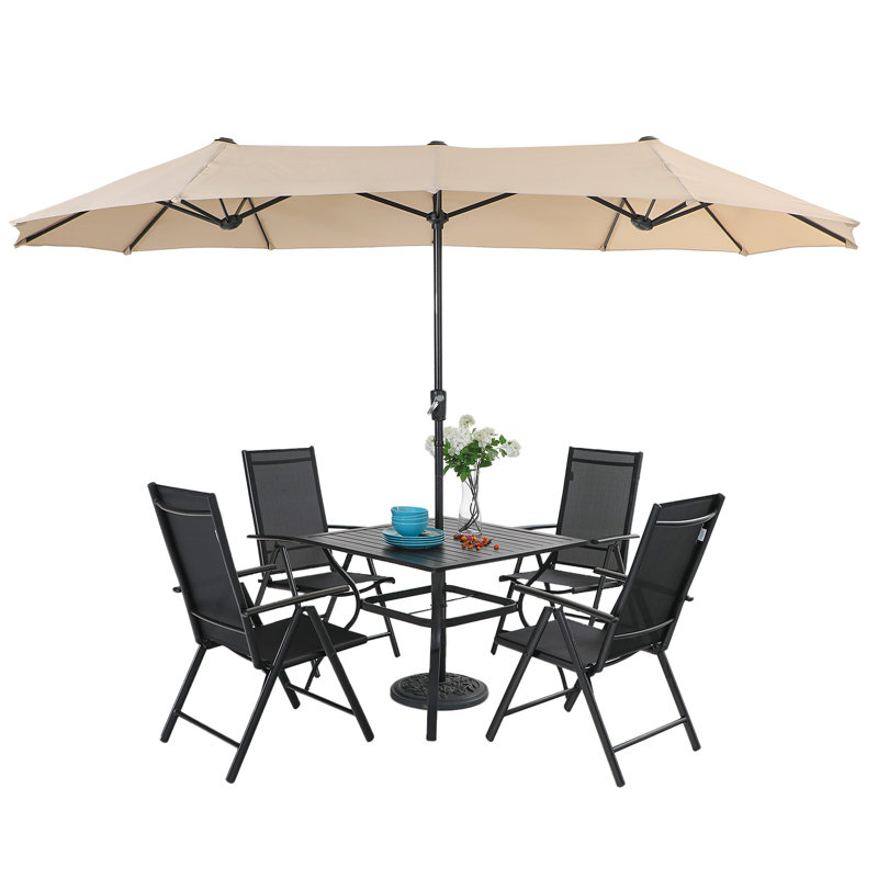 Alyah 4 - Person Patio Dining Set with Square Table