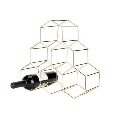 Support à vin de comptoir Viski Geo autoportant, 6 porte-bouteilles pour le rangement du vin