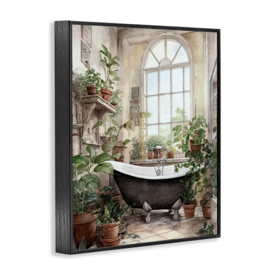 Vintage Sun Lit Bathtub Framed Giclee, design by Lettered and Lined