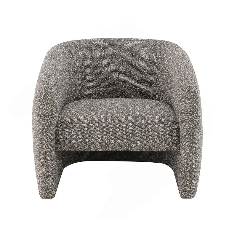 Fauteuil d'appoint en tweed brun et gris Livia