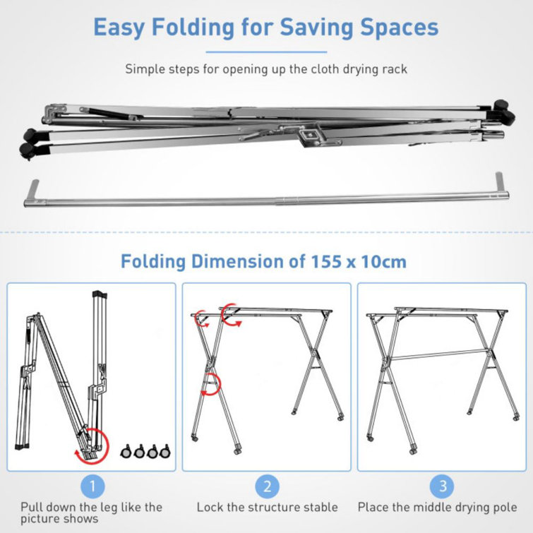 Multifunctional Foldable X-Frame Drying Rack Rebrilliant