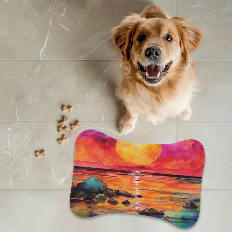 Twilight Hues - 1 Piece Bone Shape Feeding Mat