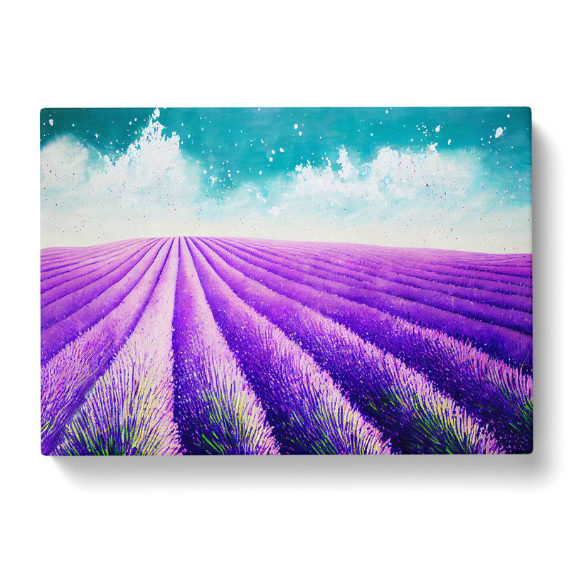 Bedazzled Lavender Flower Field - Wrapped Canvas, 35cm H x 50cm W x 3cm D