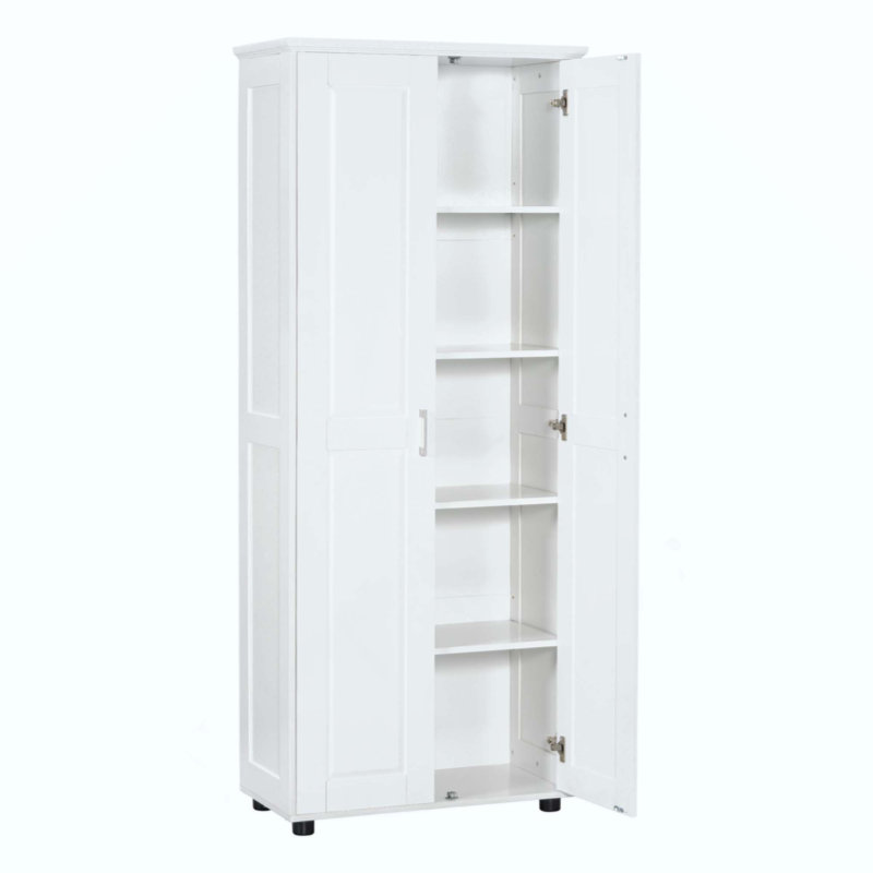 Armoire de rangement avec deux portes pour salle de bain, bureau, tablette réglable, panneau de fibres à densité moyenne