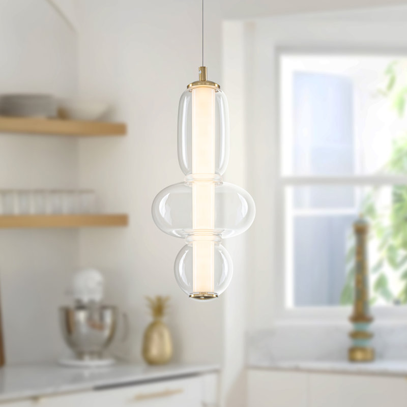 Luminaire suspendu DEL en verre transparent
