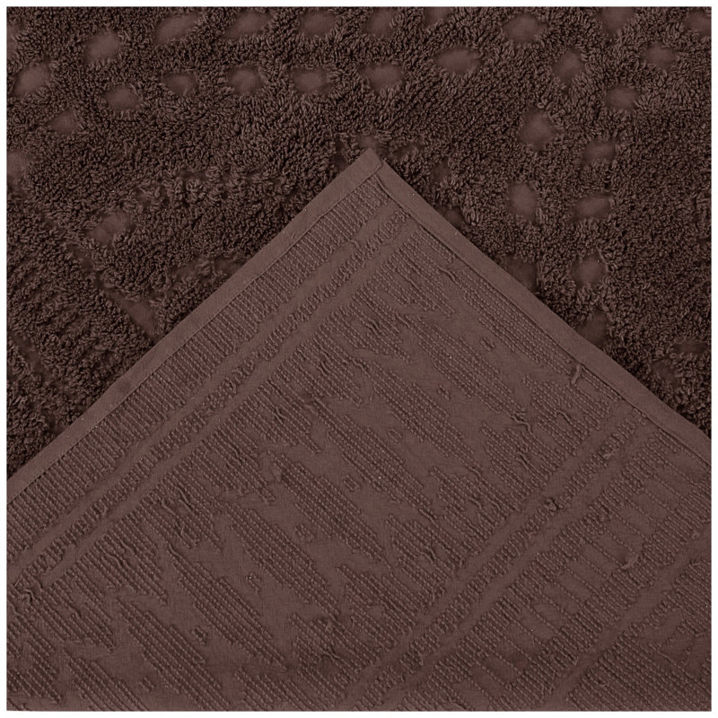 Ensemble de couvre-lit très grand en chenille 100% coton Rio Collection, literie traditionnelle avec couvre-lit médaillon touffeté et taies décoratives assorties, certifié OEKO-TEX, doux, respirant, lavable à la machine, toutes saisons, chocolat