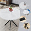 Table de salle à manger 38,5 po de style moderne avec plateau en panneau de fibres à densité moyenne et piédestal en X-1297725797