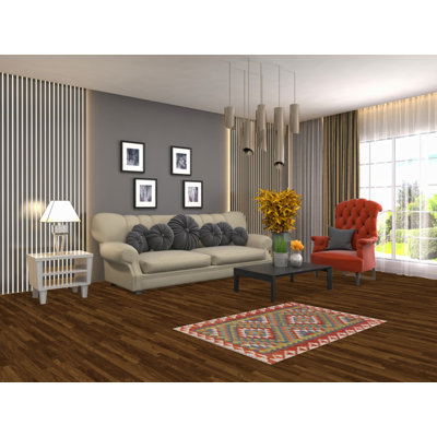 Tapis décoratif kilim en laine South Western 3 x 4