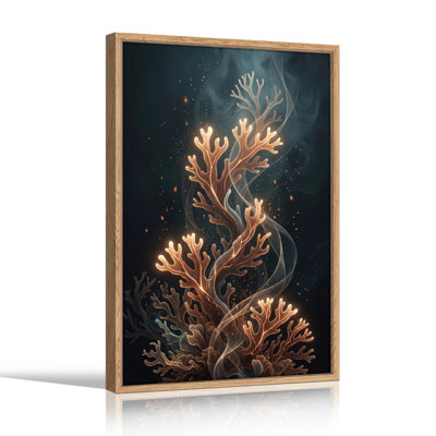 Glowing Coral Canvas Wall Art Set Of 1