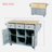 Kitchen Island With Drop-leaf Countertop, 5 Wheels, Storage Cabinet, Open Shelves And 3 Drawers-106952074