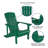 Star and Moon Fire Pit with Mesh Cover & 4 Poly Resin Adirondack Chairs-642565122
