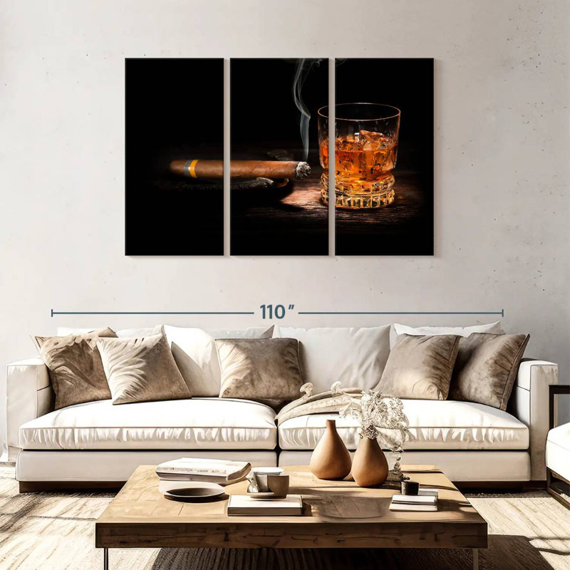 Yarlin Eat Drink Love Whiskey, 48" H x 74" W