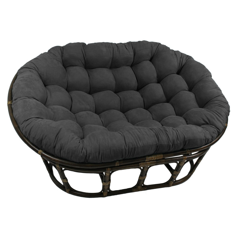 Coussin de causeuse Papasan de qualité supérieure pour l'intérieur, L 65 po x P 48 po, Gray