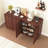 Walnut Fluted TV Stand with Power Outlet-361298420