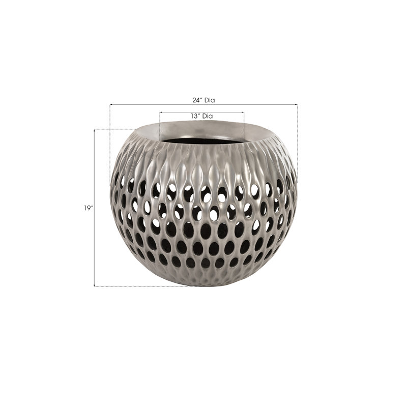 Outdoor Breathe Resin Composite Pot Planter, Aluminum
