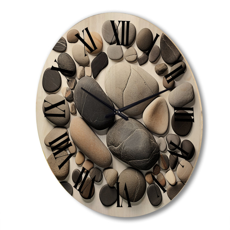 Horloge murale en bois surdimensionnée Beach, Très grand