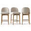 Tabouret de comptoir en lin 25,5 po avec pieds en bois massif-591029573