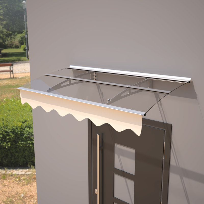 Auvent de porte 59 po x 34 po en polycarbonate et aluminium