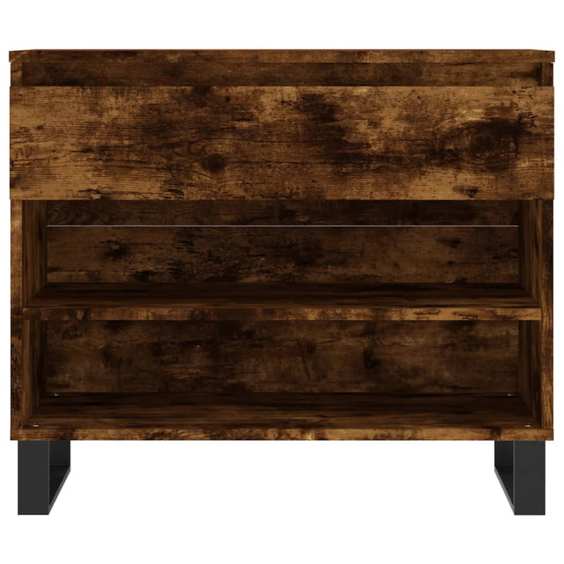 6 Pair Shoe Storage Cabinet, Smoked Oak