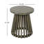 Ensemble de fauteuil club d'extérieur et table d'appoint, structure en bois d'acacia avec coussins imperméables crème et gris