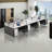 Mickaela Rectangle 6 Person Cubicle with Cable Management