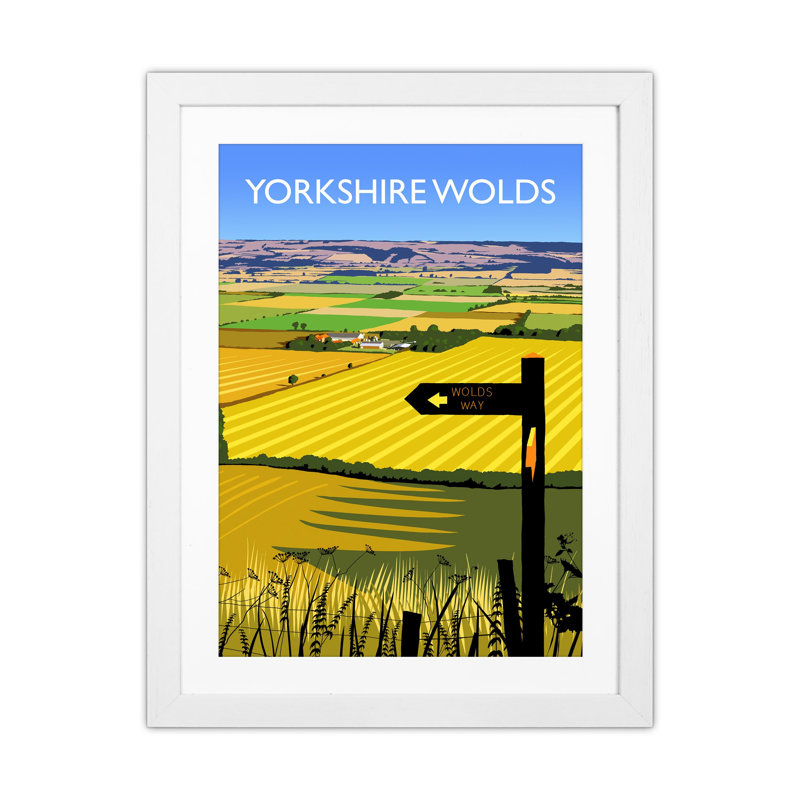 Yorkshire Wolds Portrait by Richard O'Neill - Print, 43.5cm H x 33.5cm W x 3cm D, White Framed