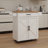 Rolling Cart Kitchen Island With Towel Rack, Seasoning Rack & Adjustable Shelf - White