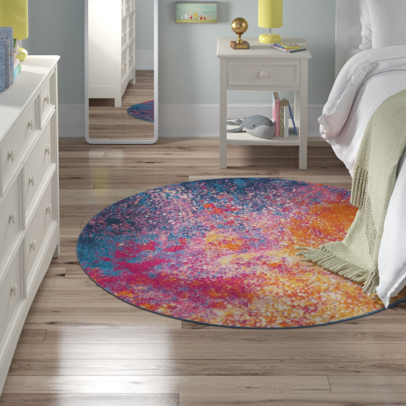 Liiam Abstract Indoor Rug, Round 4'