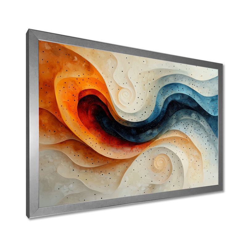 Marquart - Abstract Large Wall Art, H 16 po x l 32 po, Cadre simple, Argent argent