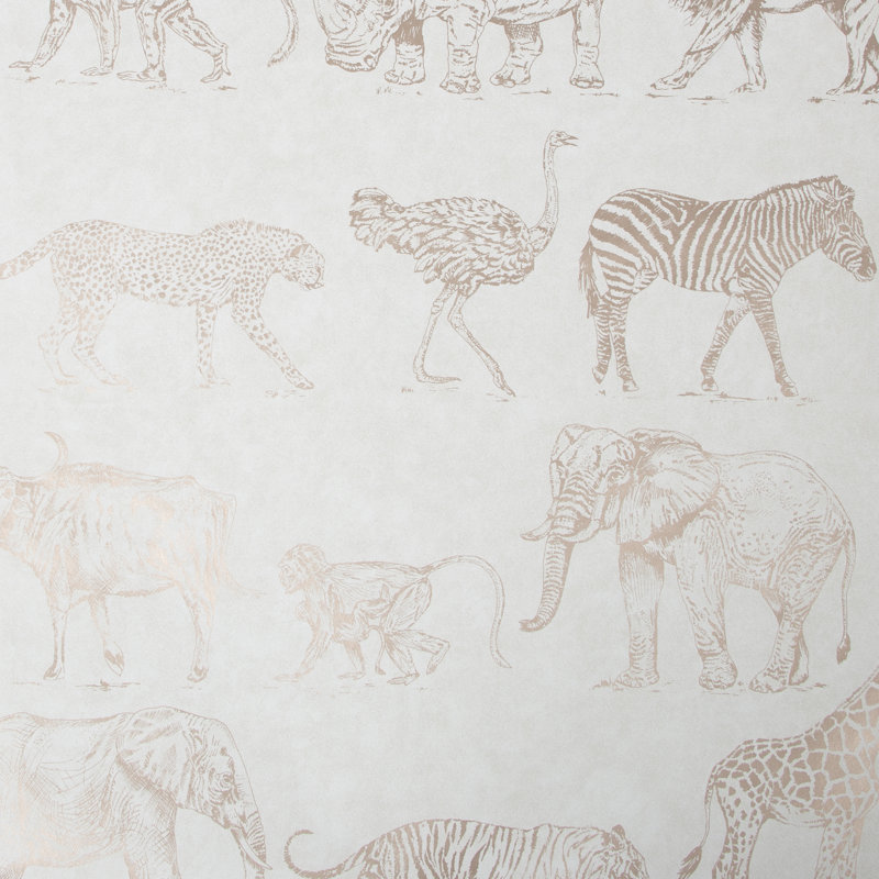 Thile Wallpaper Roll, Cream/Rose Gold