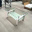 Table basse de salon en verre trempé transparent à 2 niveaux-2127526080