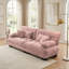 Canapé modulaire rembourré en chenille rose avec 2 coussins lombaires et 2 coussins décoratifs pour le salon